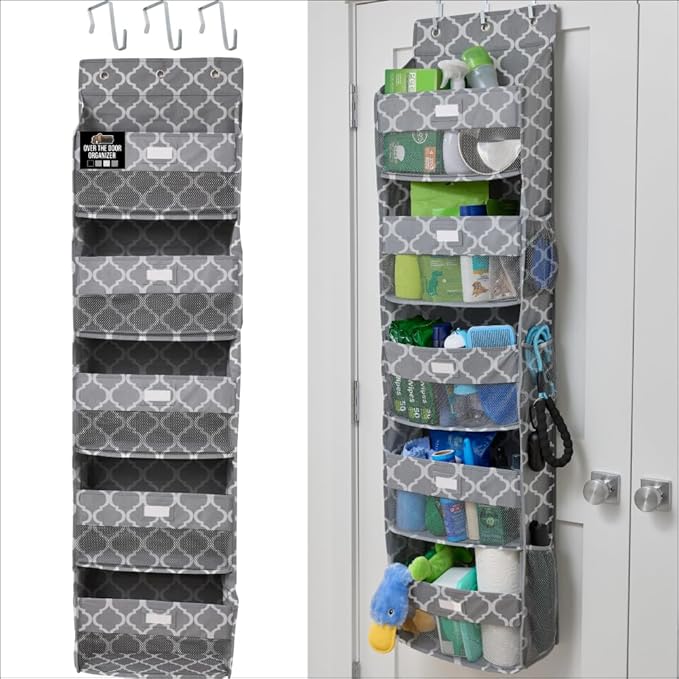 GORILLA GRIP Over The Door Organizer Storage, 5 Deep Hanging Shelves, Holds by GorillaGrip