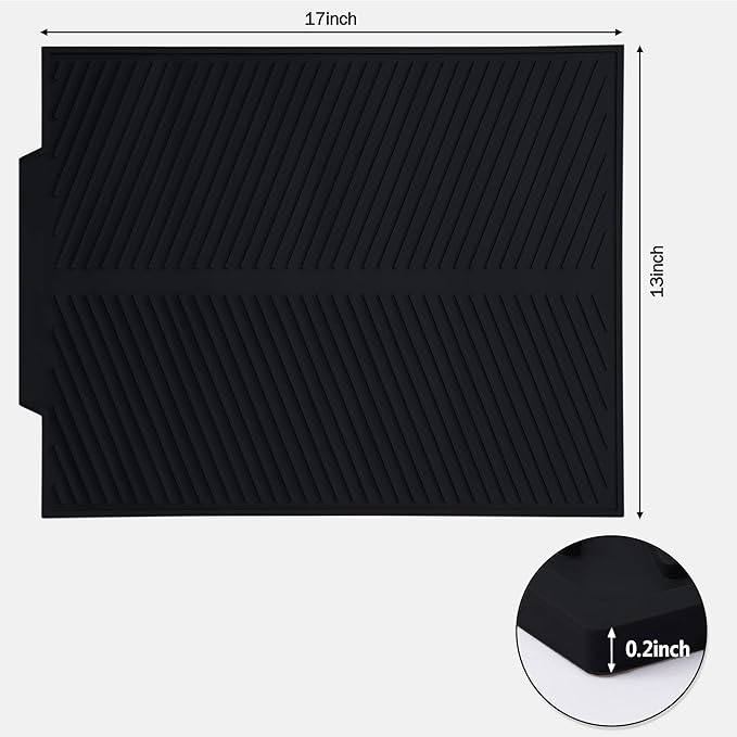 Dish Drying Mat for Kitchen Counter, Silicone Large Dish Drying Pad, Easy Clean - Image 2