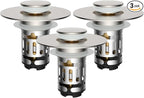 Hibbent 3 Pack 3 in 1 Bathroom Sink Drain Strainer, Universal Pop Up Stopper by Hibbent