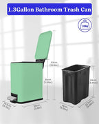 Bathroom Trash Can, 1.3 Gallon Small Trash Can - Image 4