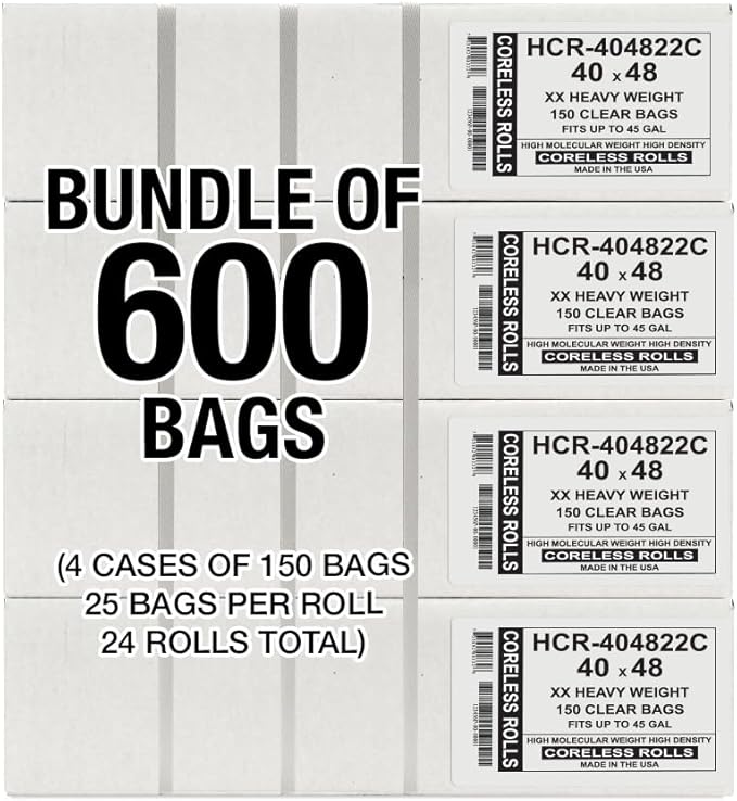 Aluf Plastics High Density Trash Bags, 45 Gallon, 22 Micron, - Image 2