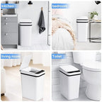 Bathroom Trash Cans with Lid 2 Pack Touchless Automatic Motion Sensor 2.2 Gal & - Image 7