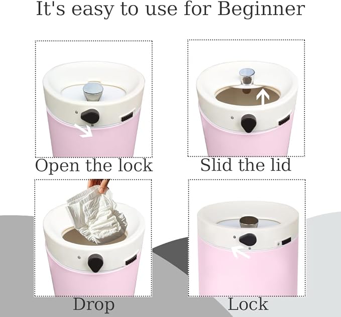 Diaper Pail, Baby Diaper Trash Can - Image 8