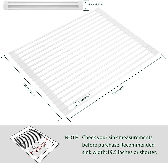 Roll Up Dish Drying Rack Over The Sink Kitchen Roll Up Sink Drying Rack - Image 2
