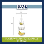 RSVP International Hanging Storage Collection 3-Tier Baskets, Chrome Woven Wire - Image 7