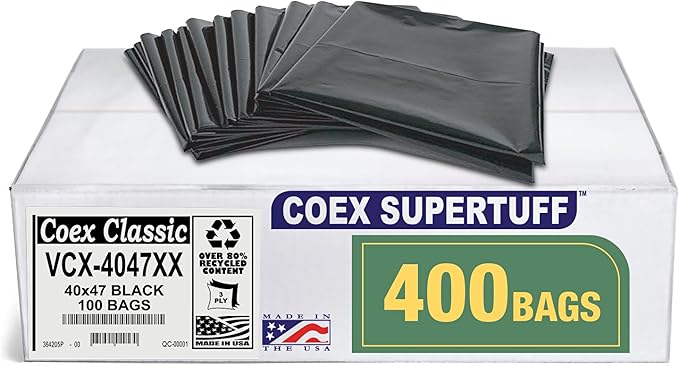 Aluf Plastics - Value COEX 3 Ply Garbage Bags, 45 Gallon, 1.7 Mil by AlufPlastics