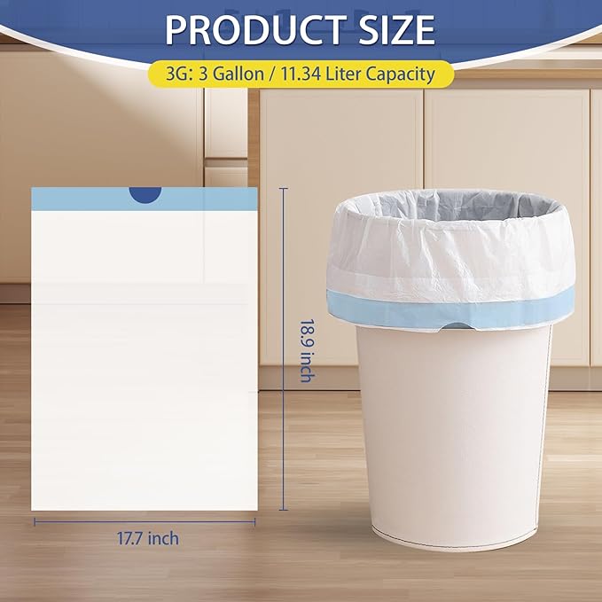240 Count 3 Gallon Trash Bags Drawstring - Image 3