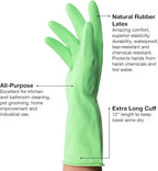 ForPro Natural Rubber Gloves, 6 Pairs Reusable Multi-Purpose Household Cleaning - Image 4