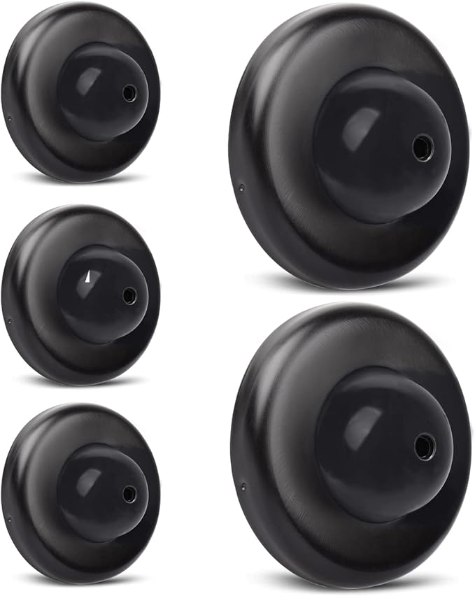 5 Pack Convex Wall Door Bumper Stop Black – 2-1/2” Outside Diameter Stainless by KOVOSCH