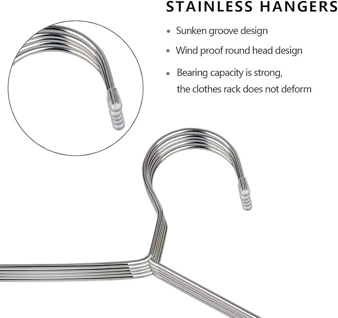 OIKA 40 Pack Stainless Steel Hangers - Image 3