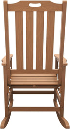 Oversized Rocking Chair Set of 4, Outdoor Rocking Chair for Adults, All Weather Resistant Porch Rocker for Lawn Garden, Wood - Image 6
