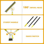 Floor Scrub Brush with 180° Rotating 50" Long Handle - Image 3