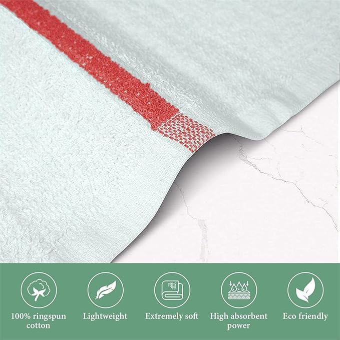 Bar Mop Red Stripe 6 lbs 16x19 Pack of 36, 100% Cotton Double Stitched Route - Image 2