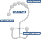 Titanker Shower Curtain Hooks Rings, Rust Resistant Metal Double Glide Shower - Image 5