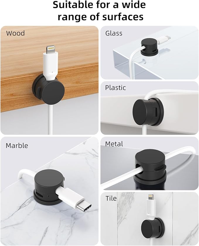 Cord Holder, Swiveling Cord Organizer, Magnetic Cable Clips - Image 6