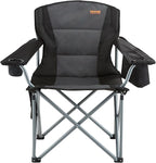 VEVOR Oversized Camping Folding Chair, Portable Heavy Duty Outdoor Quad Lumbar Back Padded with Side Pockets, Cup Holder and Cooler Bag for Beach, Lawn, Picnic, Fishing, Backpacking, Black - Image 6