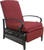Kozyard Adjustable Outdoor Reclining Lounge Chair, Cushioned Patio Chaise Lounge with Extendable Metal Frame for Sunbathing, Reading & Relaxing – Comfortable Outdoor Recliner(Burgundy) - Image 8