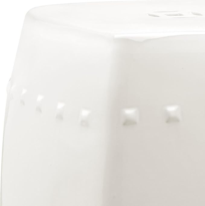 Safavieh Villa Glazed Ceramic Decorative Garden Stool, Cream - Image 3