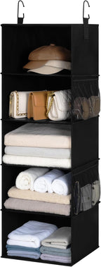 StorageWorks 5-Shelf Hanging Closet Organizers, Foldable Closet Storage by StorageWorks