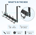 TICONN Over The Door Hooks, 5 Heavy Duty Tri Coat Rack All Metal Coat Hanger - Image 5
