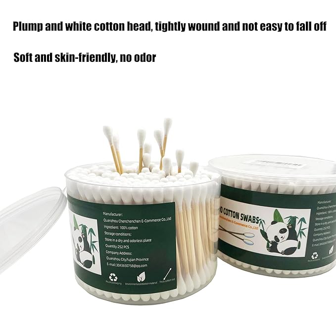 Thick Cotton Swabs, XL Size Natural Bamboo Cotton Buds 3 pack - Image 5