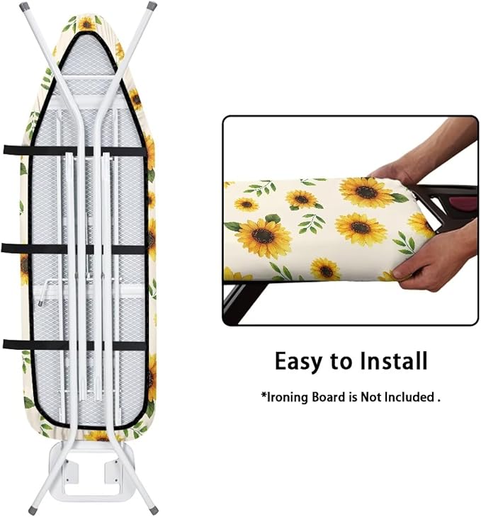 Sunflower Print Ironing Board Cover and Pad Heat Resistance & Resist Scorching - Image 4