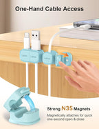 6 Pack Magnetic Cable Clips, Laitver Cord Organizer Holder Strong Adhesive Desk - Image 4