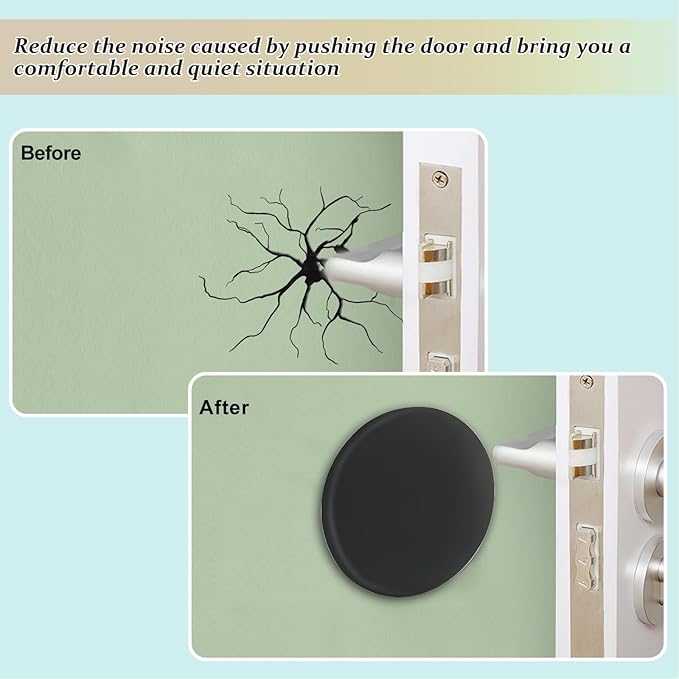 Door Stoppers for Wall with Strong Back Adhesive, No-Falling Round Door Knob - Image 3