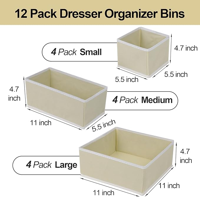 Drawer Organizer Clothes, Foldable Fabric Dresser Organizer Closet Organizers - Image 2