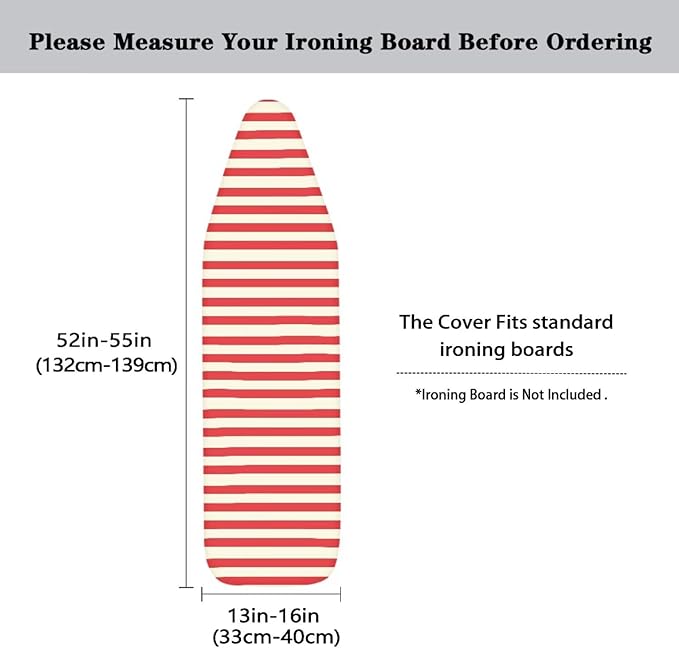 Red Stripe Ironing Board Cover Table Top Home Decoration, Iron Board Cushion - Image 5