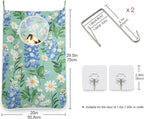 Mint Green Bluebonnet and Daisies Hanging Laundry Hamper Door Hampers Bag Basket - Image 3