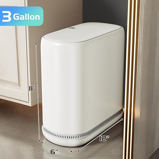 Bathroom Trash Can with Lid, 3 Gallon Small Slim Garbage Bin with - Image 8
