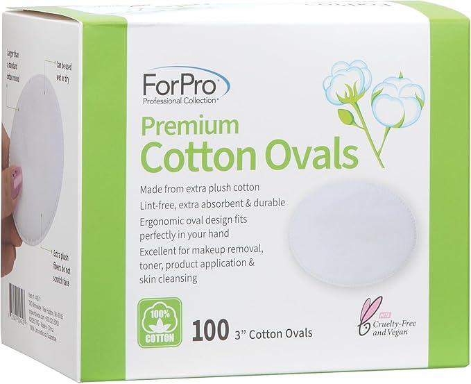 ForPro Premium 100% Cotton Ovals, Ultra-Plush Extra-Absorbent Lint-Free 3" - Image 8