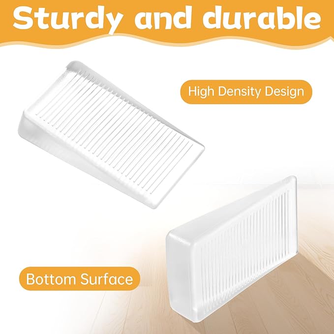 4 Pack Rubber Door Stop, Wedge Thin Door Stoppers - Image 3