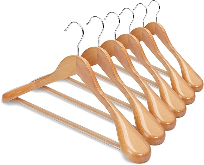 HOUSE DAY Wide Shoulder Wooden Hangers, Suit Hangers by HOUSEDAY