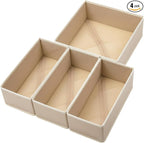 Drawer Organizer Set of 4 Khaki by Bructhun
