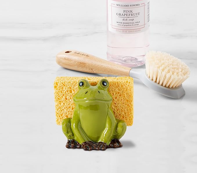 Frog Sponge Holder for Kitchen Sink Cute Kitchen Sponge Holder Ceramic Kitchen - Image 3