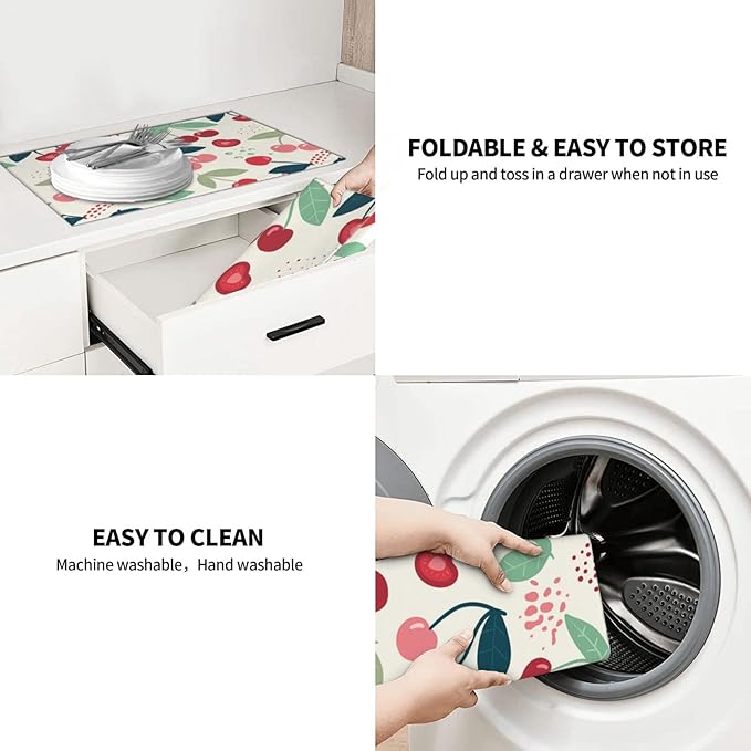 Large Dish Drying Mats For Kitchen Counter Microfiber Kitchen Drying Mat XL - Image 9