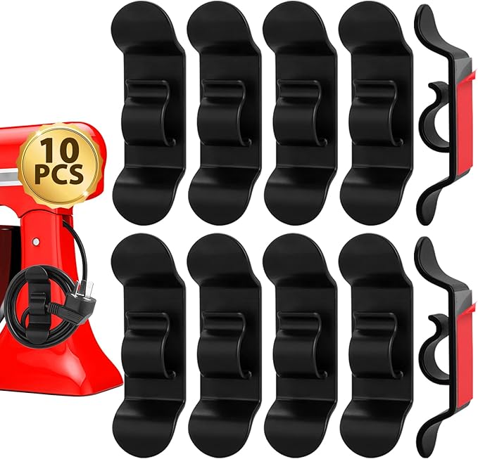 Cord Organizer for Kitchen Appliances 10Pcs Black Cord Winder Cord Keeper Cord by Jeymei