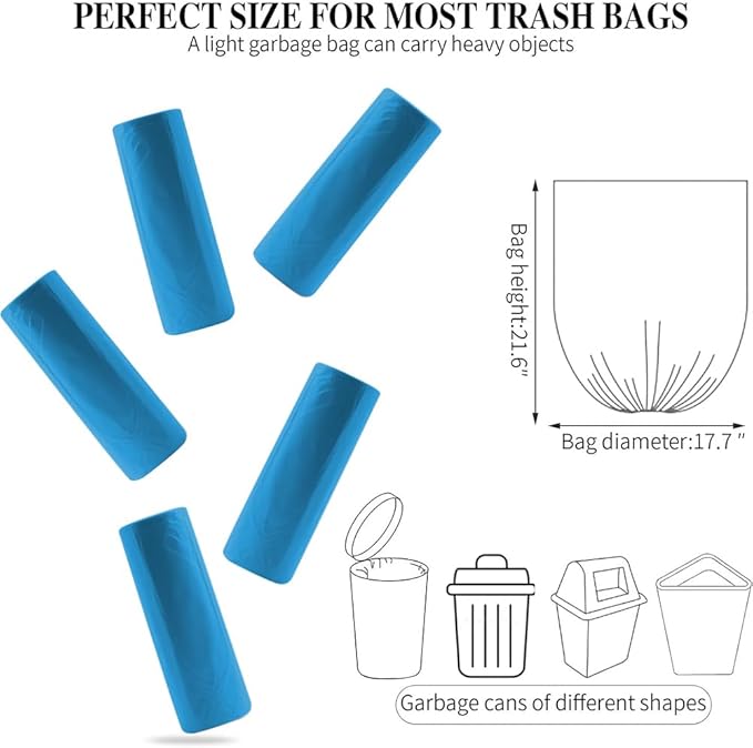 5 Rolls Small Trash Garbage Bags, 4 Gallon Strong Thin Material Disposable - Image 2