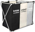 Laundry Cloth Hamper Sorter Basket Bin Foldable 3 Sections by Unknown