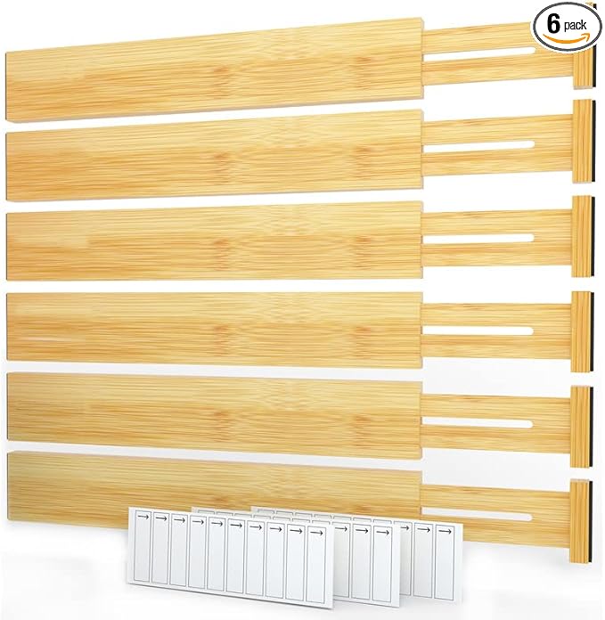SpaceAid Bamboo Drawer Dividers by SpaceAid