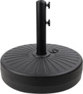50LBS Round Umbrella Base Water Filled with Steel Umbrella Holder, Heavy Duty Fillable Umbrella Base Stand for Outdoor, Patio, Lawn, Garden (Black) (Stripes) by Roixeeds