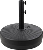 50LBS Round Umbrella Base Water Filled with Steel Umbrella Holder, Heavy Duty Fillable Umbrella Base Stand for Outdoor, Patio, Lawn, Garden (Black) (Stripes) by Roixeeds
