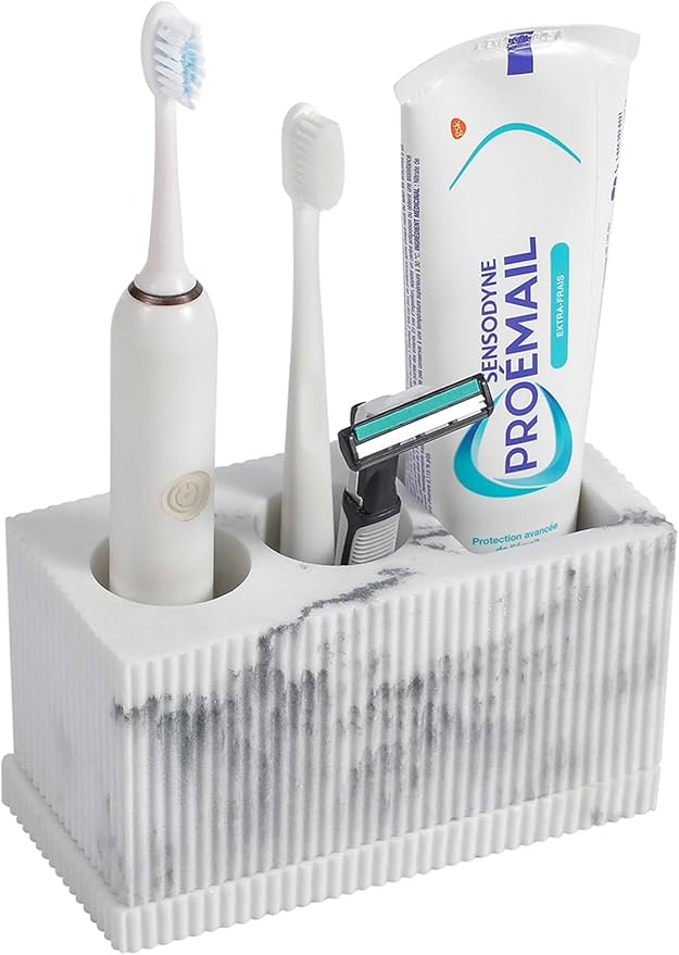 rejomiik Toothbrush Holders for Bathroom Countertop, 3 Slots Electric Tooth by rejomiik