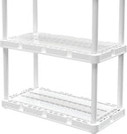 Gracious Living 4 Pack Light Duty Storage Shelves, Knect-A-Shelf 4-Shelf Ventilated Shelving Rack Organizer for Home, Garage, Basement & Laundry, White - Image 7