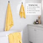 SEMAXE Yellow Bath Towel Set, 100% Cotton Absorbent Bathroom Towels - Image 4
