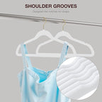 Korpai 50 Pack White Velvet Hangers, Coat Hanger Non Slip, Heavy-Duty, Space - Image 5