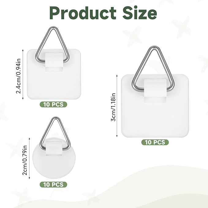 30 Pack Adhesive Picture Hanger Picture Hanging Hooks Without Nails Invisible - Image 3