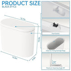 Yieach White 3.17 Gallon Slim Small Bathroom Trash Can - Image 3